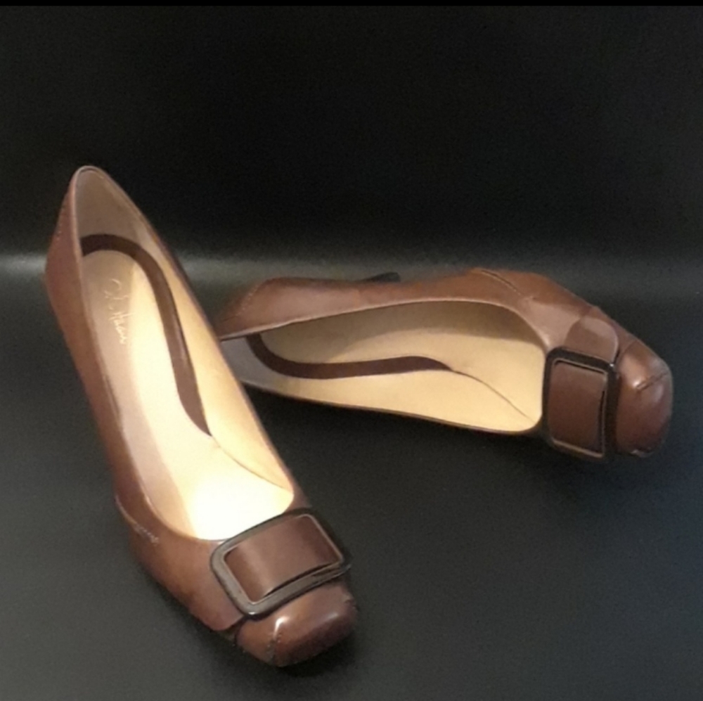 Cole Haan Leather Buckle Heels